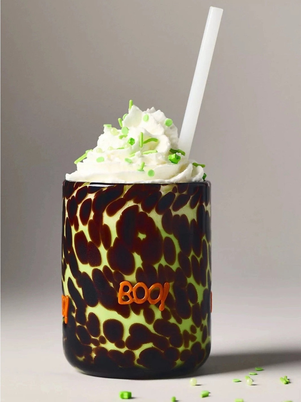 NWT Anthropologie Halloween Mystic Icon Juice Glass Black/Orange 17 oz